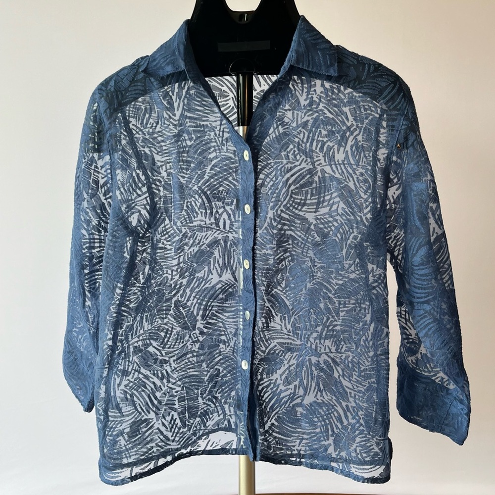 Sheer Blue Coldwater Creek Blouse